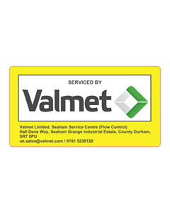 105x56mm Serviced By Valmet Labels 