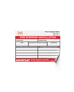 Custom Fire Stopping Installation Labels