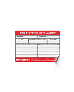 Fire Stopping Installation Labels 95x65mm