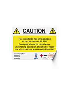 Personalised Wiring Colours Labels 95x65mm
