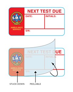 50x25mm SMT Ambulance Next Test Due Labels