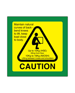 55x55mm Caution 10KG / 16KG Labels