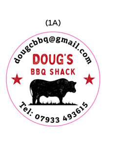 50mm Diameter Dougs BBQ Shack Labels