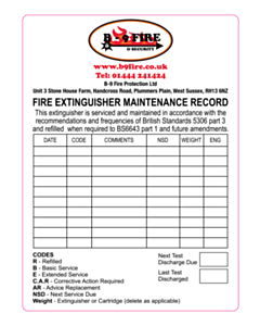 95x130mm B9 Fire Protection Service Labels - 2024 Design