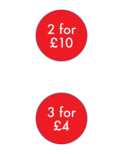 35mm Diameter Chris Jackson Price Labels - 2 Sorts