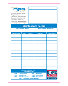 150x100 Progress Housing Group Extinguisher Labels