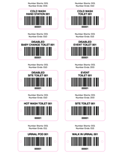 80x40mm City Loo Hire Event Toilet Labels 