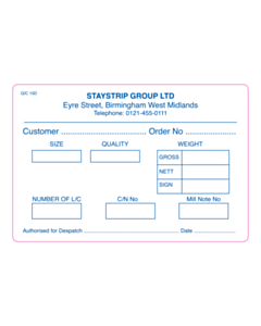 120x80mm Staystrip Despatch Labels
