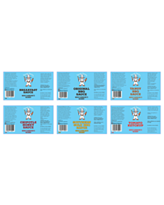 150x85mm Dorset Saucery Bottle Labels - 6 Sorts