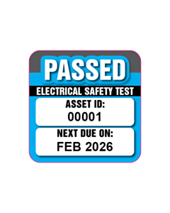 25x25mm February 2026 Passed Safety Test Labels