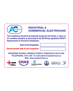 95x65mm AC Electrical Perodic Inspection Labels