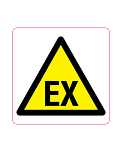 50x50mm "EX" Warning Labels 
