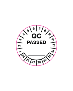 15mm Diameter CPC UK QC Passed Date Labels