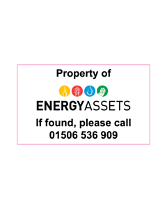 50x30mm Property of Energy Assets Labels 