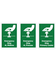 100x150mm Actemium Emergency Stop Labels