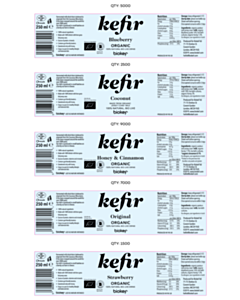 50x195mm Kefir Labels - 5 Sorts (BDA Certification) 