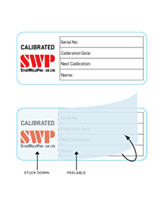 50x20mm Stud Weld Pro Calibration Labels