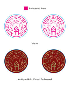 45mm Diameter Examples of Gothic Architecture Labels 