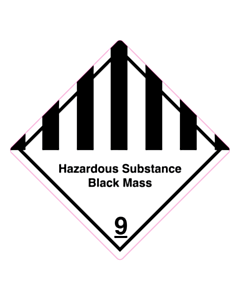 100x100mm Black Mass Hazardous Labels