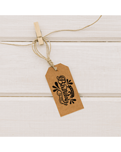 Happy Birthday Kraft Swing Tags 70x35mm