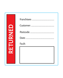 70x70mm Garolla Returned Labels