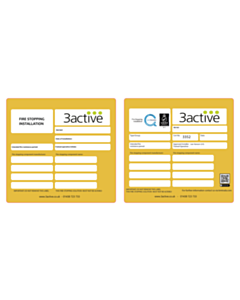 110x115mm 3 Active Fire Stopping Labels - 2 Sorts