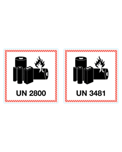 100x100mm UN3481 / UN2800 Labels