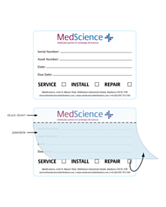 90x60mm MedScience Service Write and Seal Labels