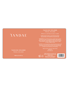 148x70mm Tandae Travel Mousse Labels