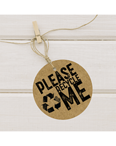 Please Recycle Me Kraft Swing Tags 50mm Diameter