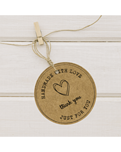 Handmade With Love Kraft Swing Tags 50mm Diameter