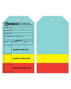160x87mm Arbgear Colour Coded Works Tag