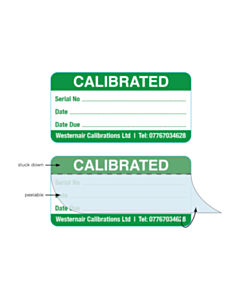 50x25mm Westernair Calibration Write and Seal Labels 