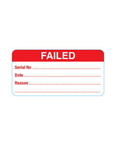 50x25mm Westernair Failed Labels 