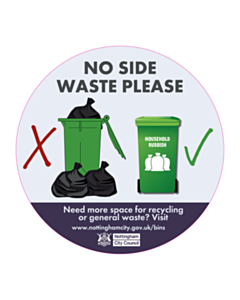 150mm Dia Nottingham Council Side Waste Labels
