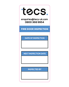 TECS Fire Door Maintenance Labels