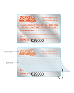 75x50mm Tofco Assembled & Tested Write & Seal Labels