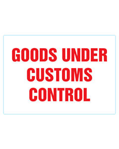 210x148mm Goods Under Customs Control Labels