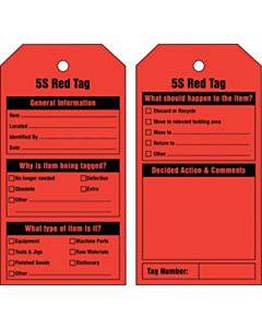 5S Red Tag 134x67mm