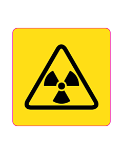50x50mm Radioactive Labels