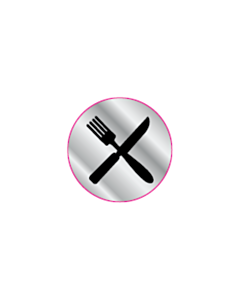10mm Dia Knife and Fork Silver Void Labels