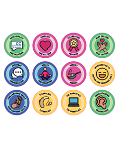 40mm Diameter Inclusion & Communication Awareness Labels 