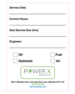 148x105mm PowerX Service Date Labels