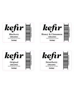 Kefir Outer Box Labels - 3 Sorts