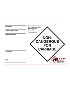 245x155mm React Non Dangerous Carriage Labels