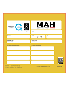 118x113mm MAH Group Fire Stopping Labels