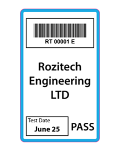 75x45mm Rozitech Engineering PAT Test Labels