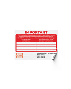 Personalised Fire Alarm Periodic Inspection Labels