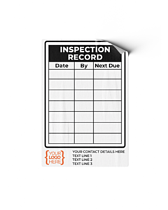 Personalised Inspection Record Labels