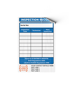 Personalised LOLER Inspection Record Labels (65x95mm)